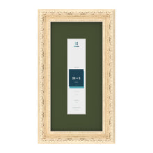 Louis Cream 30 x 15 cm picture frame with a green mount for a 20 x 5 cm photo
