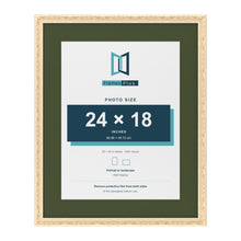 Louis Cream 30 x 24 inch picture frame with a green mount for a 24 x 18 inch photo
