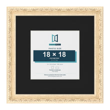 Louis Cream 30 x 30 cm picture frame with a black mount for an 18 x 18 cm photo