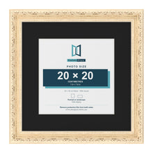Louis Cream 30 x 30 cm picture frame with a black mount for a 20 x 20 cm photo