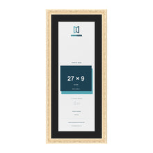 Louis Cream 31 x 13 inch picture frame with a black mount for a 27 x 9 inch photo