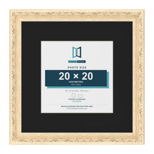 Louis Cream 32 x 32 cm picture frame with a black mount for a 20 x 20 cm photo