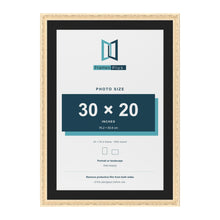 Louis Cream 34 x 24 inch picture frame with a black mount for a 30 x 20 inch photo