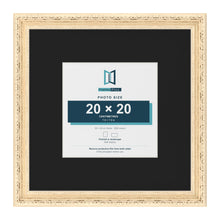 Louis Cream 35 x 35 cm picture frame with a black mount for a 20 x 20 cm photo