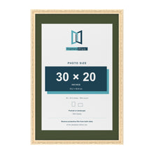 Louis Cream 36 x 24 inch picture frame with a green mount for a 30 x 20 inch photo