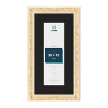 Louis Cream 40 x 20 cm picture frame with a black mount for a 30 x 10 cm photo