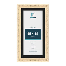 Louis Cream 40 x 20 cm picture frame with a black mount for a 35 x 15 cm photo