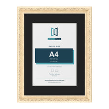 Louis Cream 40 x 30 cm picture frame with a black mount for an A4 photo