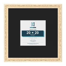 Louis Cream 40 x 40 cm picture frame with a black mount for a 20 x 20 cm photo