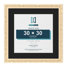 Louis Cream 40 x 40 cm picture frame with a black mount for a 30 x 30 cm photo