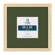 Louis Cream 40 x 40 cm picture frame with a green mount for a 20 x 20 cm photo