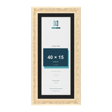 Louis Cream 45 x 20 cm picture frame with a black mount for a 40 x 15 cm photo