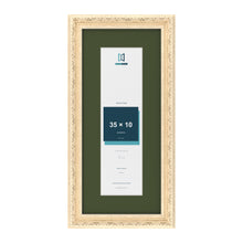 Louis Cream 45 x 20 cm picture frame with a green mount for a 35 x 10 cm photo