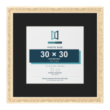 Louis Cream 45 x 45 cm picture frame with a black mount for a 30 x 30 cm photo