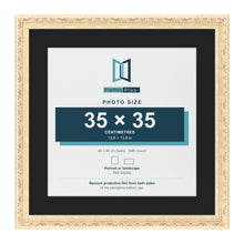 Louis Cream 45 x 45 cm picture frame with a black mount for a 35 x 35 cm photo
