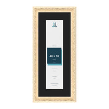 Louis Cream 50 x 20 cm picture frame with a black mount for a 40 x 10 cm photo