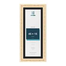 Louis Cream 50 x 20 cm picture frame with a black mount for a 45 x 15 cm photo
