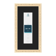 Louis Cream 50 x 25 cm picture frame with a black mount for a 35 x 10 cm photo