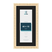 Louis Cream 50 x 25 cm picture frame with a black mount for a 40 x 15 cm photo