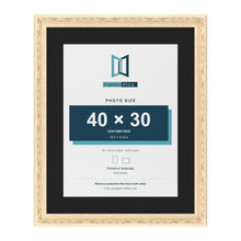 Louis Cream 50 x 40 cm picture frame with a black mount for a 40 x 30 cm photo