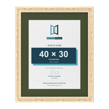 Louis Cream 50 x 40 cm picture frame with a green mount for a 40 x 30 cm photo