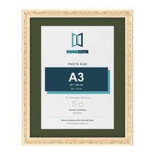 Louis Cream 50 x 40 cm picture frame with a green mount for an A3 photo
