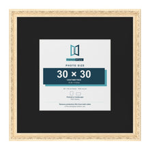 Louis Cream 50 x 50 cm picture frame with a black mount for a 30 x 30 cm photo
