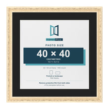 Louis Cream 50 x 50 cm picture frame with a black mount for a 40 x 40 cm photo