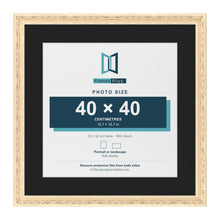 Louis Cream 52 x 52 cm picture frame with a black mount for a 40 x 40 cm photo