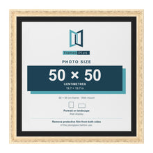 Louis Cream 56 x 56 cm picture frame with a black mount for a 50 x 50 cm photo
