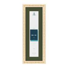 Louis Cream 60 x 20 cm picture frame with a green mount for a 50 x 10 cm photo