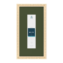 Louis Cream 60 x 30 cm picture frame with a green mount for a 40 x 10 cm photo