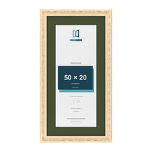 Louis Cream 60 x 30 cm picture frame with a green mount for a 50 x 20 cm photo
