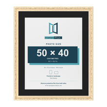 Louis Cream 60 x 50 cm picture frame with a black mount for a 50 x 40 cm photo
