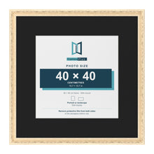 Louis Cream 60 x 60 cm picture frame with a black mount for a 40 x 40 cm photo