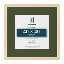 Louis Cream 60 x 60 cm picture frame with a green mount for a 40 x 40 cm photo