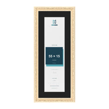 Louis Cream 65 x 25 cm picture frame with a black mount for a 55 x 15 cm photo