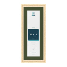 Louis Cream 65 x 25 cm picture frame with a green mount for a 55 x 15 cm photo