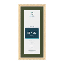 Louis Cream 65 x 30 cm picture frame with a green mount for a 55 x 20 cm photo