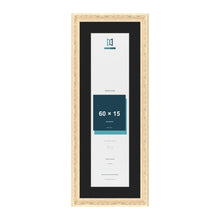 Louis Cream 70 x 25 cm picture frame with a black mount for a 60 x 15 cm photo