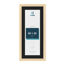 Louis Cream 70 x 30 cm picture frame with a black mount for a 60 x 20 cm photo