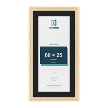 Louis Cream 70 x 35 cm picture frame with a black mount for a 60 x 25 cm photo