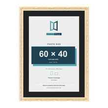 Louis Cream 70 x 50 cm picture frame with a black mount for a 60 x 40 cm photo