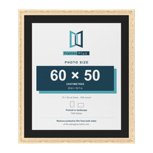Louis Cream 70 x 60 cm picture frame with a black mount for a 60 x 50 cm photo