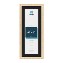 Louis Cream 75 x 30 cm picture frame with a black mount for a 65 x 20 cm photo