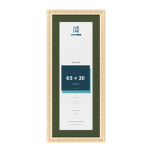 Louis Cream 75 x 30 cm picture frame with a green mount for a 65 x 20 cm photo