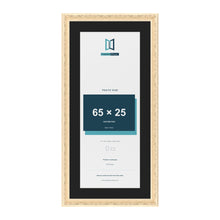 Louis Cream 75 x 35 cm picture frame with a black mount for a 65 x 25 cm photo