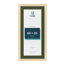 Louis Cream 75 x 35 cm picture frame with a green mount for a 65 x 25 cm photo