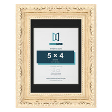 Louis Cream 7 x 5 inch picture frame with a black mount for a 5 x 4 inch photo