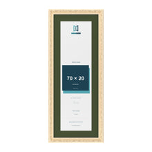 Louis Cream 80 x 30 cm picture frame with a green mount for a 70 x 20 cm photo